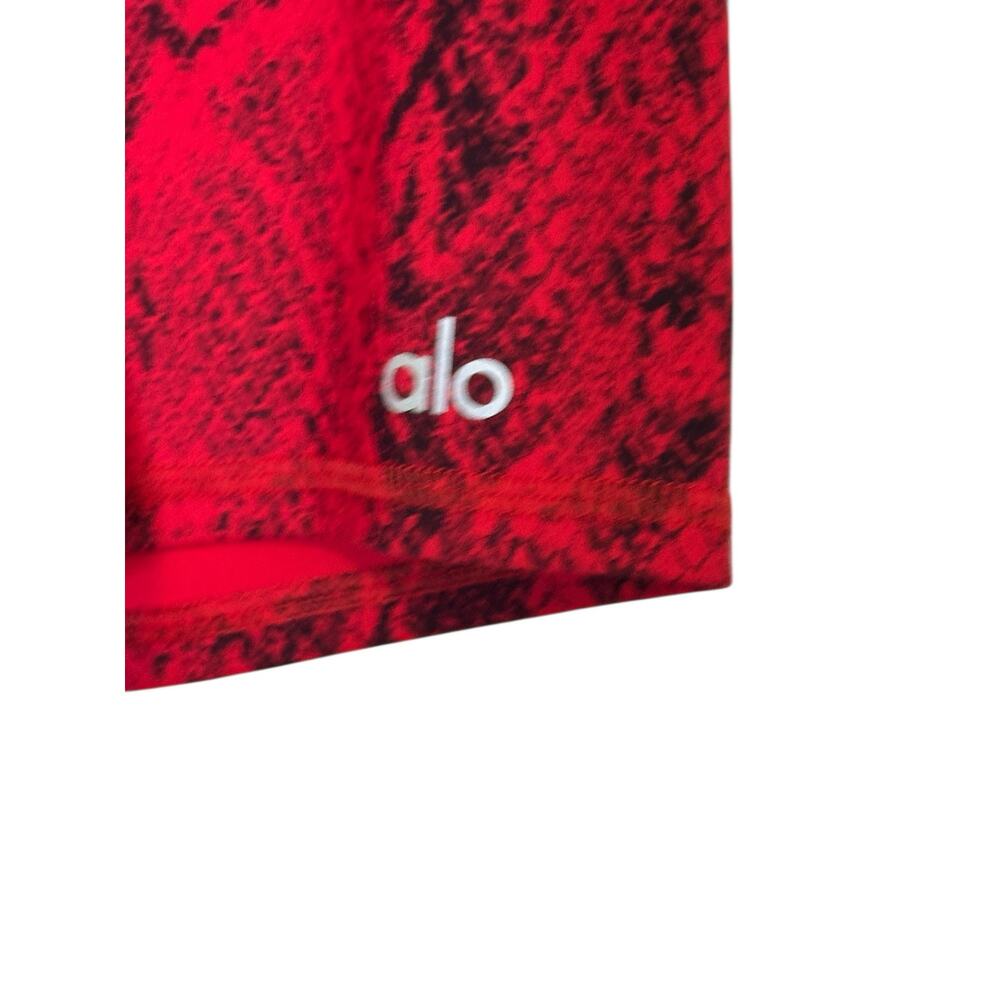 Alo Red Python Snake Print High Waist Vapor Biker… - image 4
